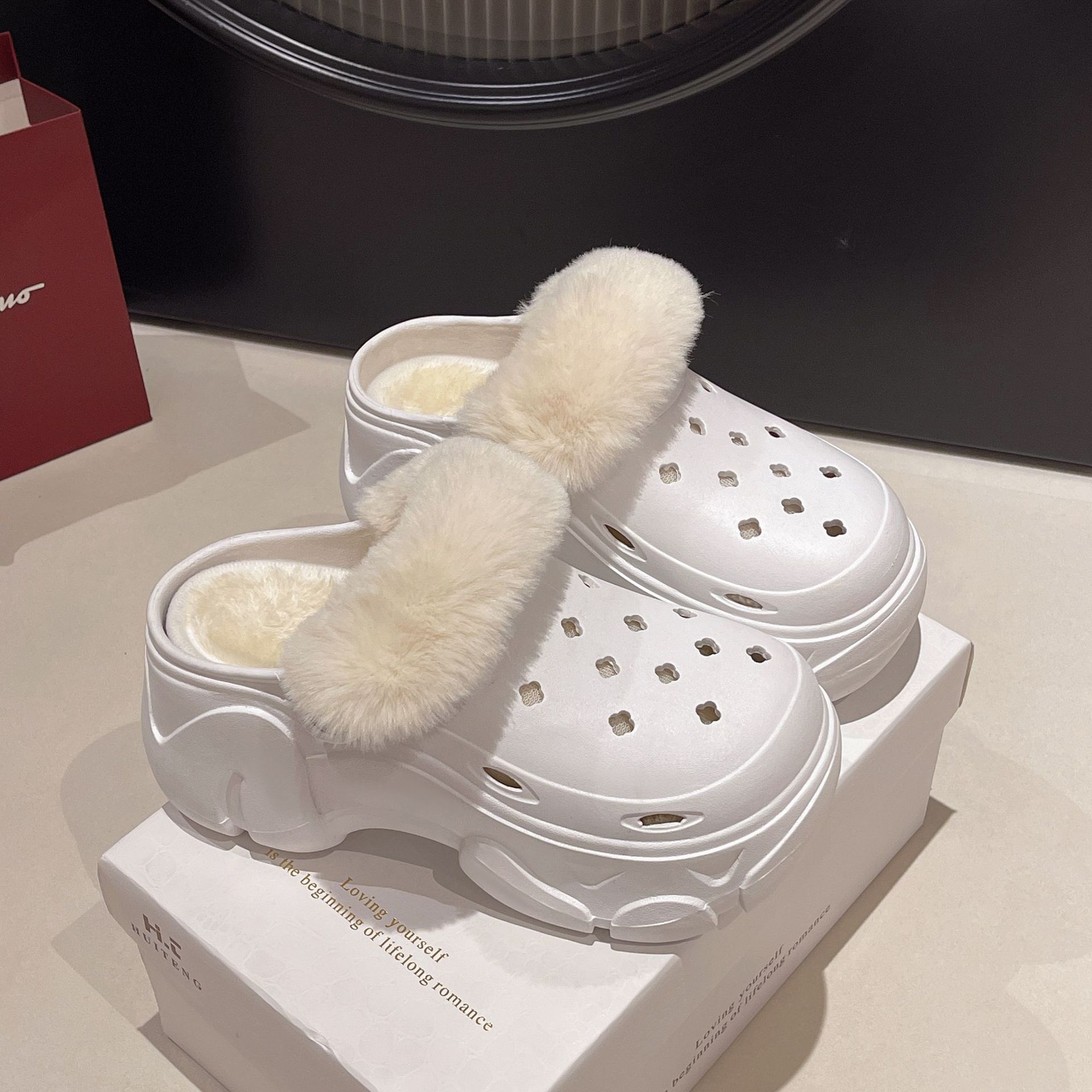 Women'S Shoes Clogs - 여성용 하이힐 플리스 안감 클로그 슈즈
