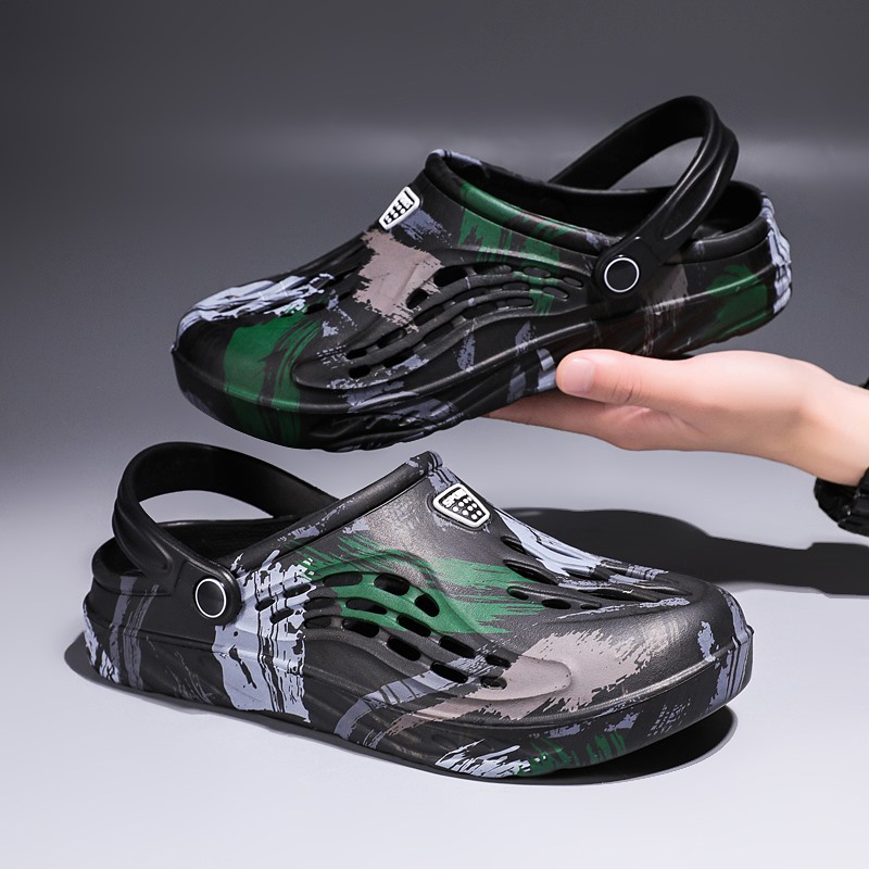 Women'S Shoes Crocs - 남성용 여름 카모플라주 그래피티 샌들 가든