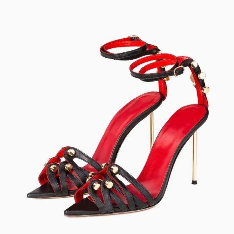 Wide Fit Heels - 로만 스트랩 슬림 하이힐 패션 샌들