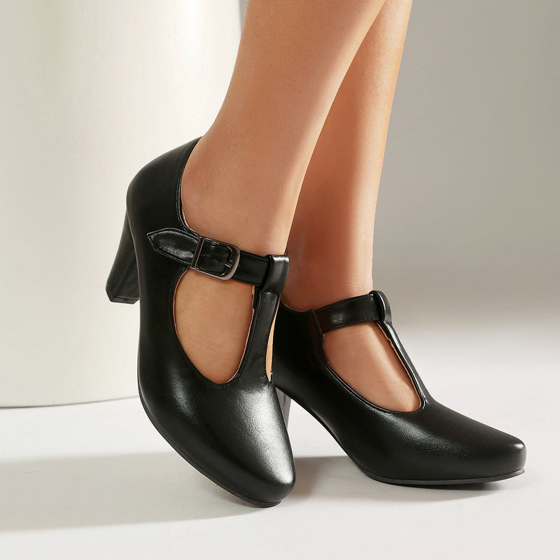Women'S Xti Shoes - 여성용 T-스트랩 메리 제인 슈즈 블록