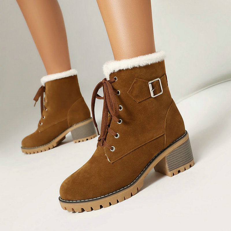 Women'S Xti Shoes - 여성 겨울 스노우 부츠 스웨이드 퍼