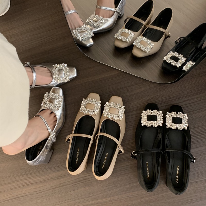 Women'S Shoes Red Bottoms - 실버 플랫 바닥 프렌치 스타일 여성