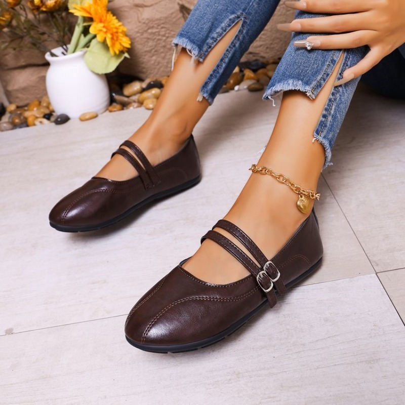 Women'S Shoes Clogs - 여성용 단색 플랫 슈즈, 세련된 소프트