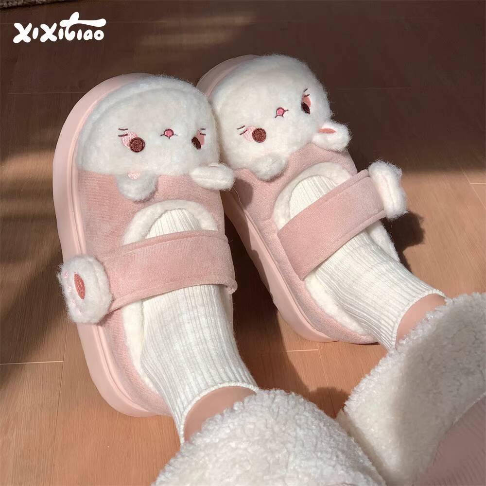 겨울용 실내 슬리퍼 부드럽고 귀여운 고양이 테마 실내  - Women'S Shoes For Fall 리뷰 및 가격