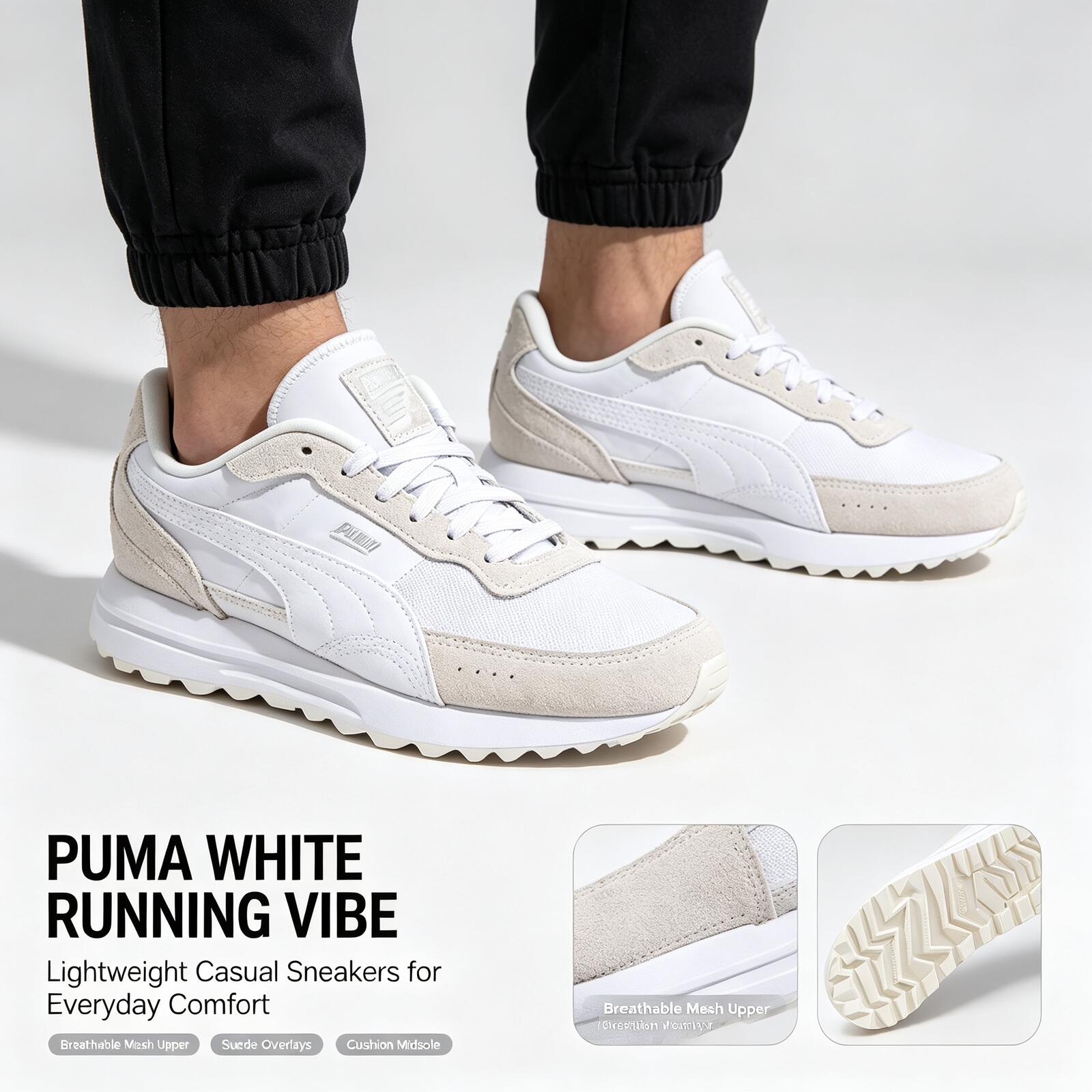 새로운 핫 푸마 화이트 경량 러닝화 메쉬 갑피 스웨이드 - Women Shoes Puma 리뷰 및 가격