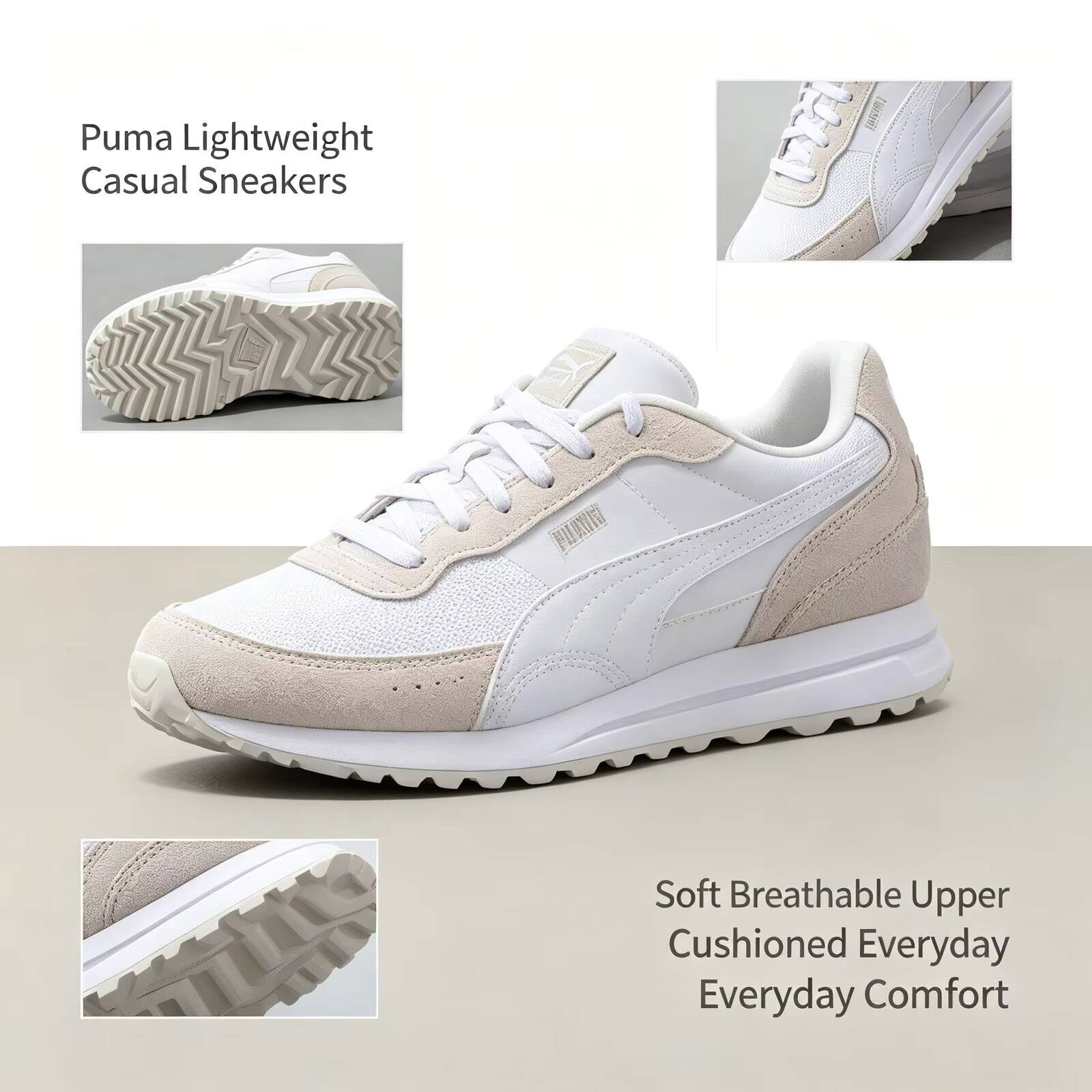 새로운 핫 푸마 화이트 경량 러닝화 메쉬 갑피 스웨이드 - Women Shoes Puma 리뷰 및 가격