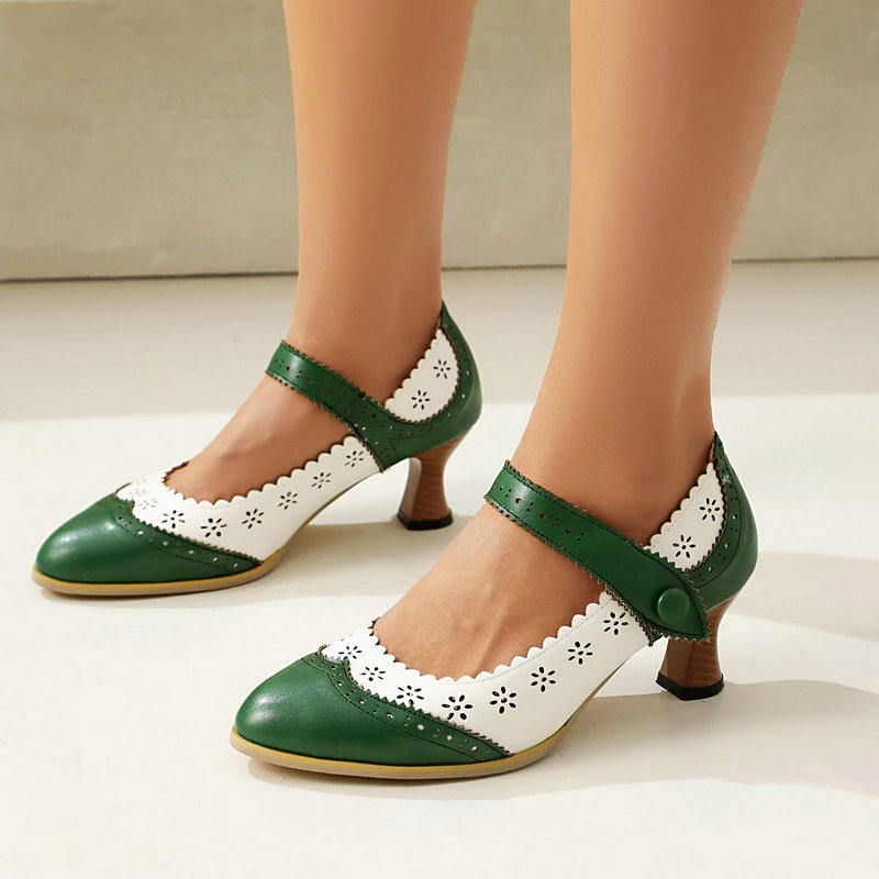 여성 투톤 메리제인 펌프스 속이 빈 브로그 스캘럽드 엣 - Women'S Xti Shoes 리뷰 및 가격