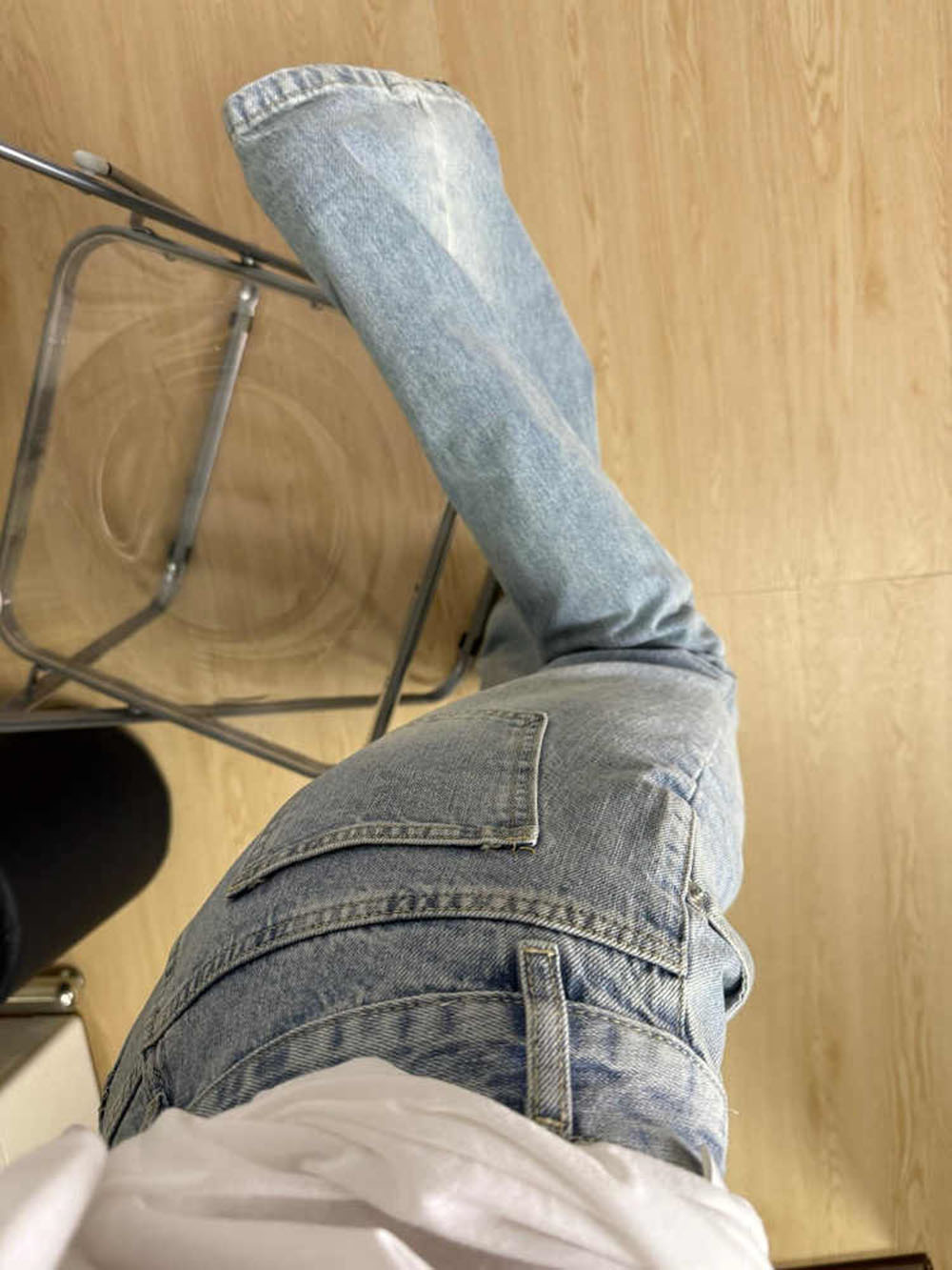 레이스 디자인 연청 여성 데님 플레어 팬츠 레트로 하이 - Women Shoes Jeans 리뷰 및 가격