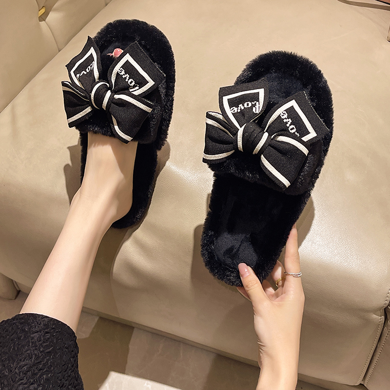 캐주얼 플러피 슬리퍼 여성용 실내화 패션 겨울 리본 장 - Women'S Shoes For Fall 리뷰 및 가격
