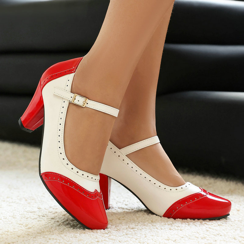 메리 제인 슈즈 여성용 에나멜 가죽 블록 힐 펌프스 레 - Women'S Xti Shoes 리뷰 및 가격