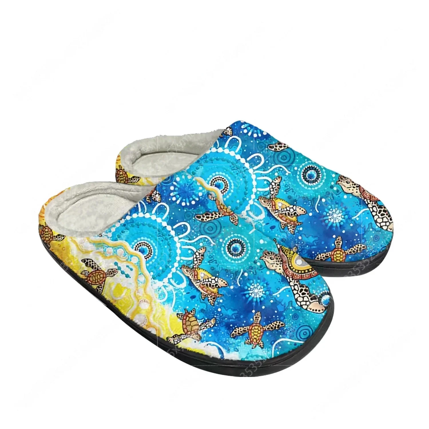 호주 원주민 거북이 원주민 예술 디자인 홈 코튼 슬리퍼 - Women Shoes In Australia 리뷰 및 가격