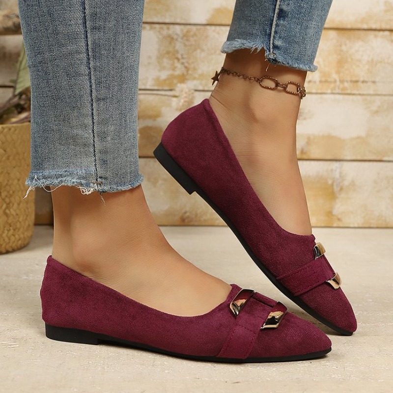 여성용 포인티드 토 스웨이드 플랫 슈즈, 편안한 캐주얼 - Women'S Shoes Clogs 리뷰 및 가격