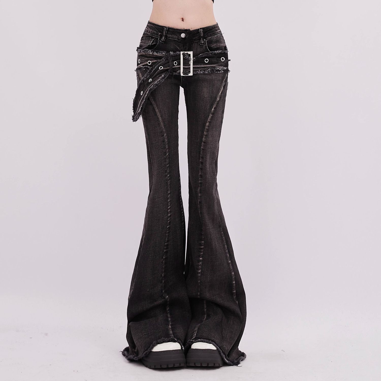 빈티지 슬림 마이크로 플레어 청바지 여성 Ins 유행  - Women Shoes Jeans 리뷰 및 가격
