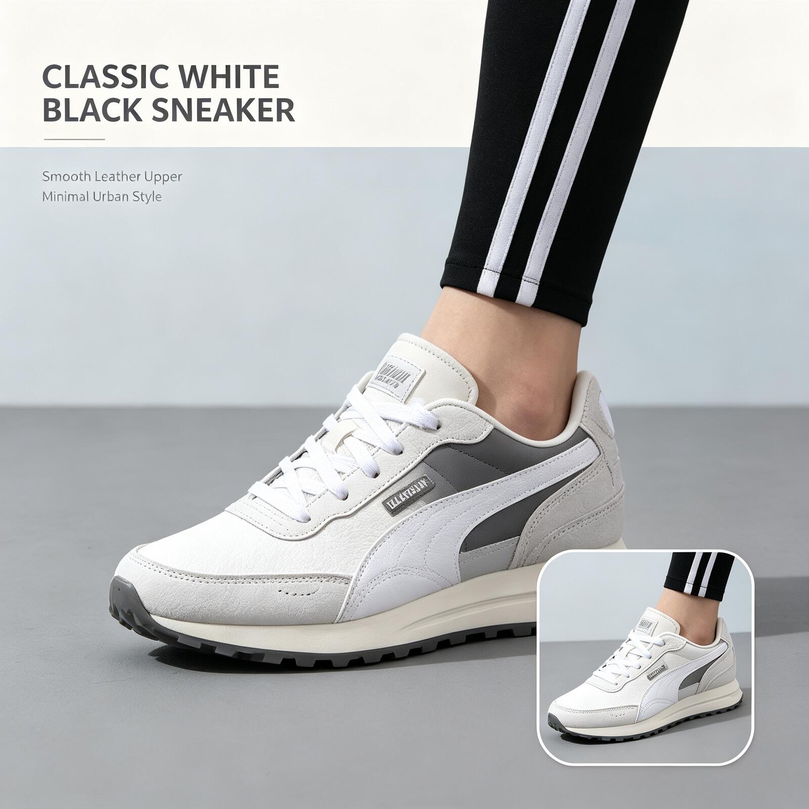PUMA 남성 화이트 블랙 로우탑 스니커즈 클래식 클린 - Women Shoes Puma 리뷰 및 가격