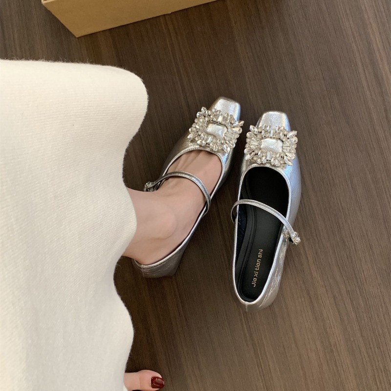 실버 플랫 바닥 프렌치 스타일 여성 신발 신상 봄 가을 - Women'S Shoes Red Bottoms 리뷰 및 가격