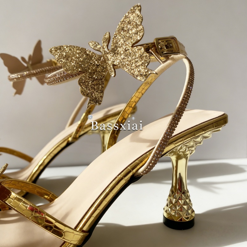 화려한 스팽글 나비꽃 모던 샌들 여성 유니크 특이한 굽 - Wide Fit Heels 리뷰 및 가격